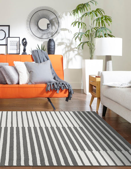 Gray 10' x 13' 1 Norge Rectangle Area Rug 100% Polypropylene Easy Clean Non Shed Stain Resistant Modern Carpet for Home Interior Design for Sale at Rug Engine