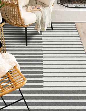 Gray 10' x 13' 1 Norge Rectangle Area Rug 100% Polypropylene Easy Clean Non Shed Stain Resistant Modern Carpet for Home Interior Design for Sale at Rug Engine