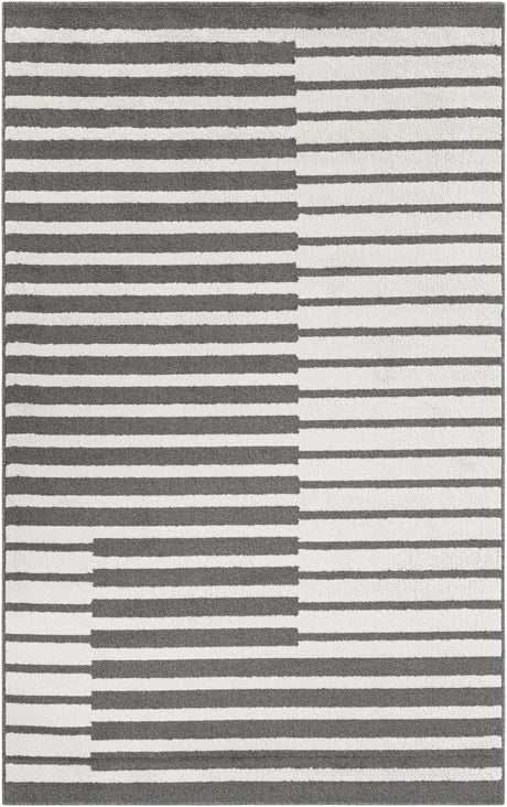 Gray 5' 1 x 8' Norge Rectangle Area Rug 100% Polypropylene Easy Clean Non Shed Stain Resistant Modern Carpet for Home Interior Design for Sale at Rug Engine
