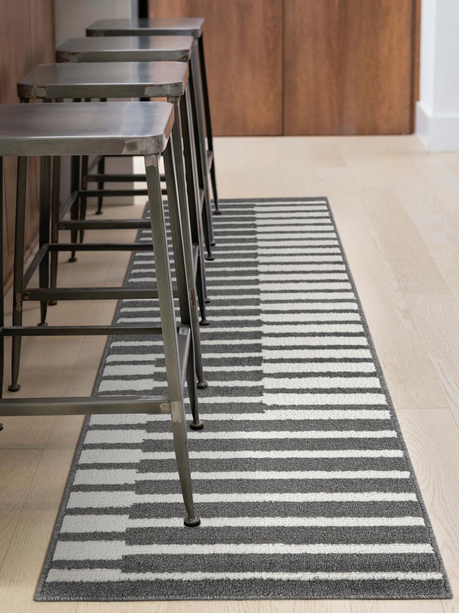 Gray 2' x 6' 1 Norge Runner Area Rug 100% Polypropylene Easy Clean Non Shed Stain Resistant Modern Carpet for Home Interior Design for Sale at Rug Engine