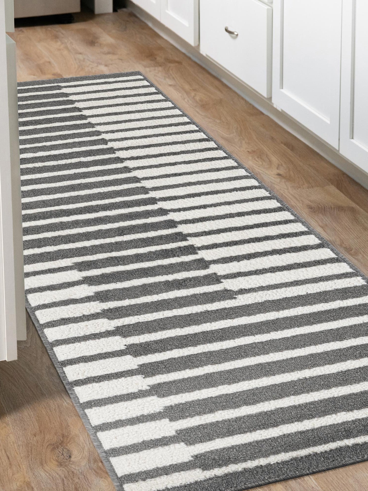 Gray 2' x 8' Norge Runner Area Rug 100% Polypropylene Easy Clean Non Shed Stain Resistant Modern Carpet for Home Interior Design for Sale at Rug Engine