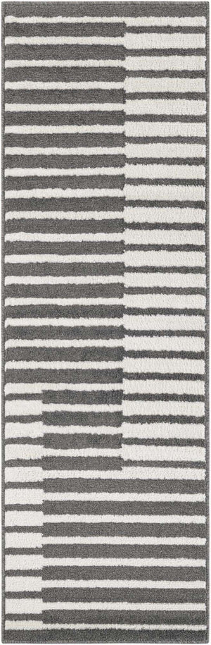 Gray 2' x 6' 1 Norge Runner Area Rug 100% Polypropylene Easy Clean Non Shed Stain Resistant Modern Carpet for Home Interior Design for Sale at Rug Engine