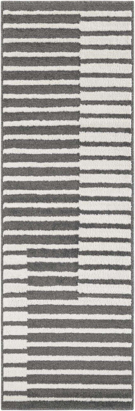 Gray 2' x 6' 1 Norge Runner Area Rug 100% Polypropylene Easy Clean Non Shed Stain Resistant Modern Carpet for Home Interior Design for Sale at Rug Engine