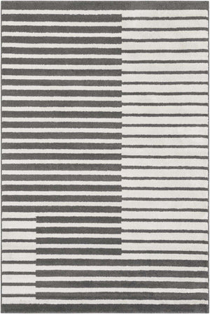 Gray 6' 1 x 9' Norge Rectangle Area Rug 100% Polypropylene Easy Clean Non Shed Stain Resistant Modern Carpet for Home Interior Design for Sale at Rug Engine