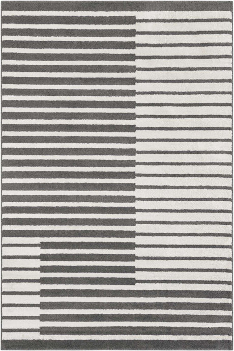 Gray 6' 1 x 9' Norge Rectangle Area Rug 100% Polypropylene Easy Clean Non Shed Stain Resistant Modern Carpet for Home Interior Design for Sale at Rug Engine