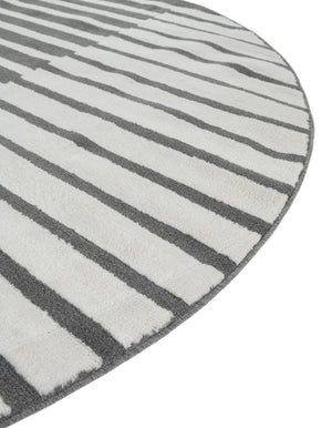 Gray 4' 1 x 4' 1 Norge Round Area Rug 100% Polypropylene Easy Clean Non Shed Stain Resistant Modern Carpet for Home Interior Design for Sale at Rug Engine