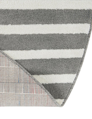 Gray 4' 1 x 4' 1 Norge Round Area Rug 100% Polypropylene Easy Clean Non Shed Stain Resistant Modern Carpet for Home Interior Design for Sale at Rug Engine