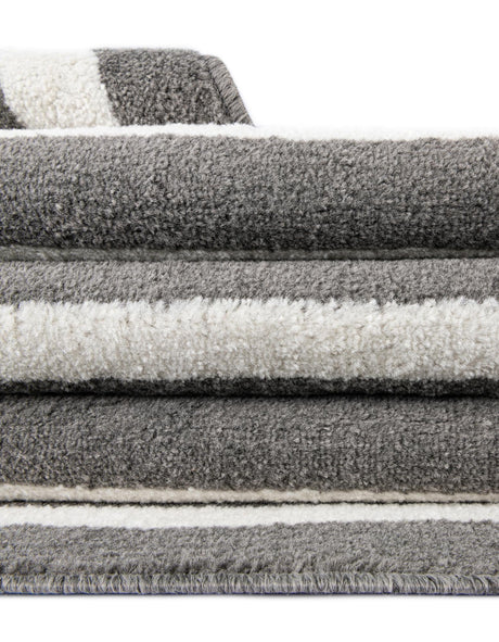 Gray 4' 1 x 4' 1 Norge Round Area Rug 100% Polypropylene Easy Clean Non Shed Stain Resistant Modern Carpet for Home Interior Design for Sale at Rug Engine