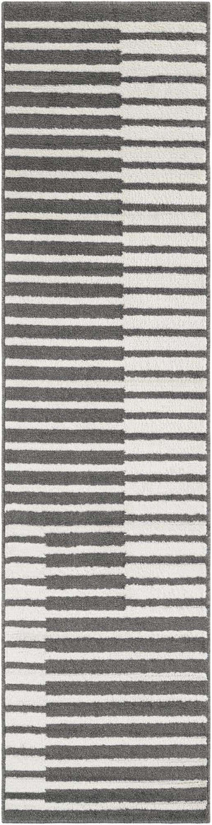Gray 2' x 8' Norge Runner Area Rug 100% Polypropylene Easy Clean Non Shed Stain Resistant Modern Carpet for Home Interior Design for Sale at Rug Engine