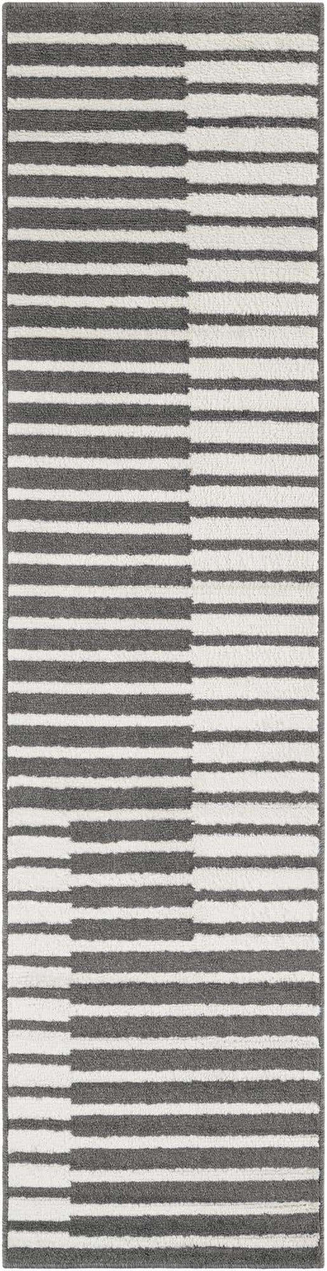 Gray 2' x 8' Norge Runner Area Rug 100% Polypropylene Easy Clean Non Shed Stain Resistant Modern Carpet for Home Interior Design for Sale at Rug Engine