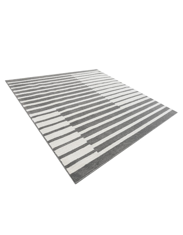 Gray 7' 10 x 7' 10 Norge Square Area Rug 100% Polypropylene Easy Clean Non Shed Stain Resistant Modern Carpet for Home Interior Design for Sale at Rug Engine