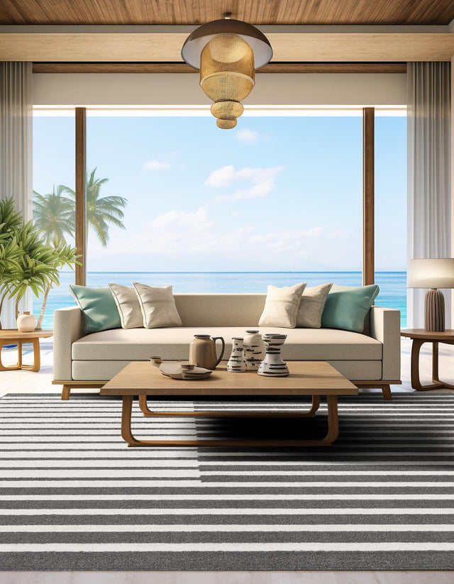 Gray 10' x 10' Norge Square Area Rug 100% Polypropylene Easy Clean Non Shed Stain Resistant Modern Carpet for Home Interior Design for Sale at Rug Engine