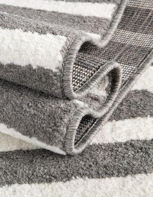 Gray 7' 10 x 7' 10 Norge Square Area Rug 100% Polypropylene Easy Clean Non Shed Stain Resistant Modern Carpet for Home Interior Design for Sale at Rug Engine