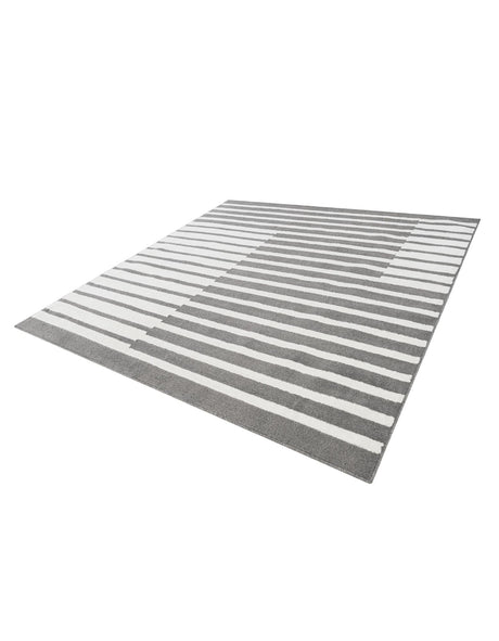 Gray 7' 10 x 7' 10 Norge Square Area Rug 100% Polypropylene Easy Clean Non Shed Stain Resistant Modern Carpet for Home Interior Design for Sale at Rug Engine