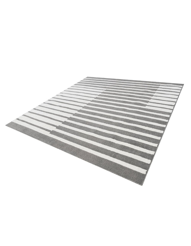 Gray 7' 10 x 7' 10 Norge Square Area Rug 100% Polypropylene Easy Clean Non Shed Stain Resistant Modern Carpet for Home Interior Design for Sale at Rug Engine