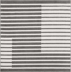 Gray 7' 10 x 7' 10 Norge Square Area Rug 100% Polypropylene Easy Clean Non Shed Stain Resistant Modern Carpet for Home Interior Design for Sale at Rug Engine