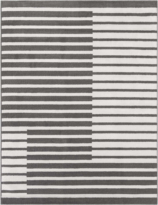 Gray 7' 10 x 10' Norge Rectangle Area Rug 100% Polypropylene Easy Clean Non Shed Stain Resistant Modern Carpet for Home Interior Design for Sale at Rug Engine