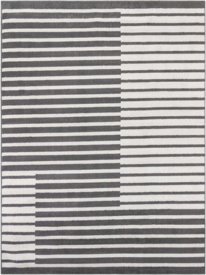 Gray 9' x 12' Norge Rectangle Area Rug 100% Polypropylene Easy Clean Non Shed Stain Resistant Modern Carpet for Home Interior Design for Sale at Rug Engine