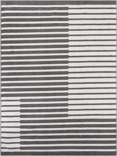 Gray 9' x 12' Norge Rectangle Area Rug 100% Polypropylene Easy Clean Non Shed Stain Resistant Modern Carpet for Home Interior Design for Sale at Rug Engine