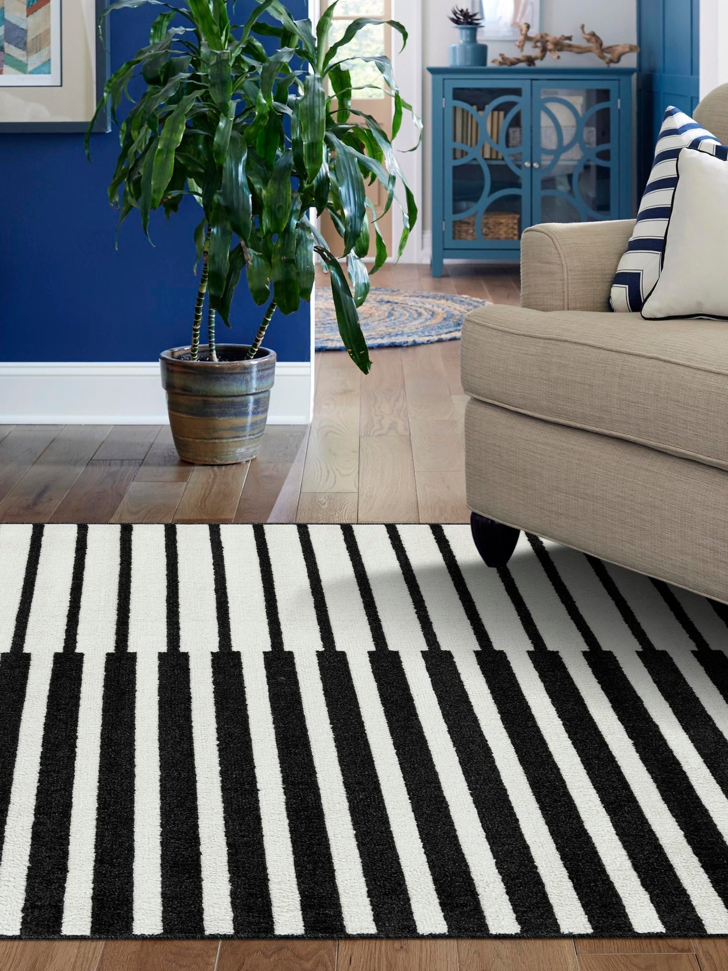 Black 4' 1 x 6' 1 Norge Rectangle Area Rug 100% Polypropylene Easy Clean Non Shed Stain Resistant Modern Carpet for Home Interior Design for Sale at Rug Engine