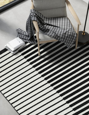 Black 9' x 12' Norge Rectangle Area Rug 100% Polypropylene Easy Clean Non Shed Stain Resistant Modern Carpet for Home Interior Design for Sale at Rug Engine
