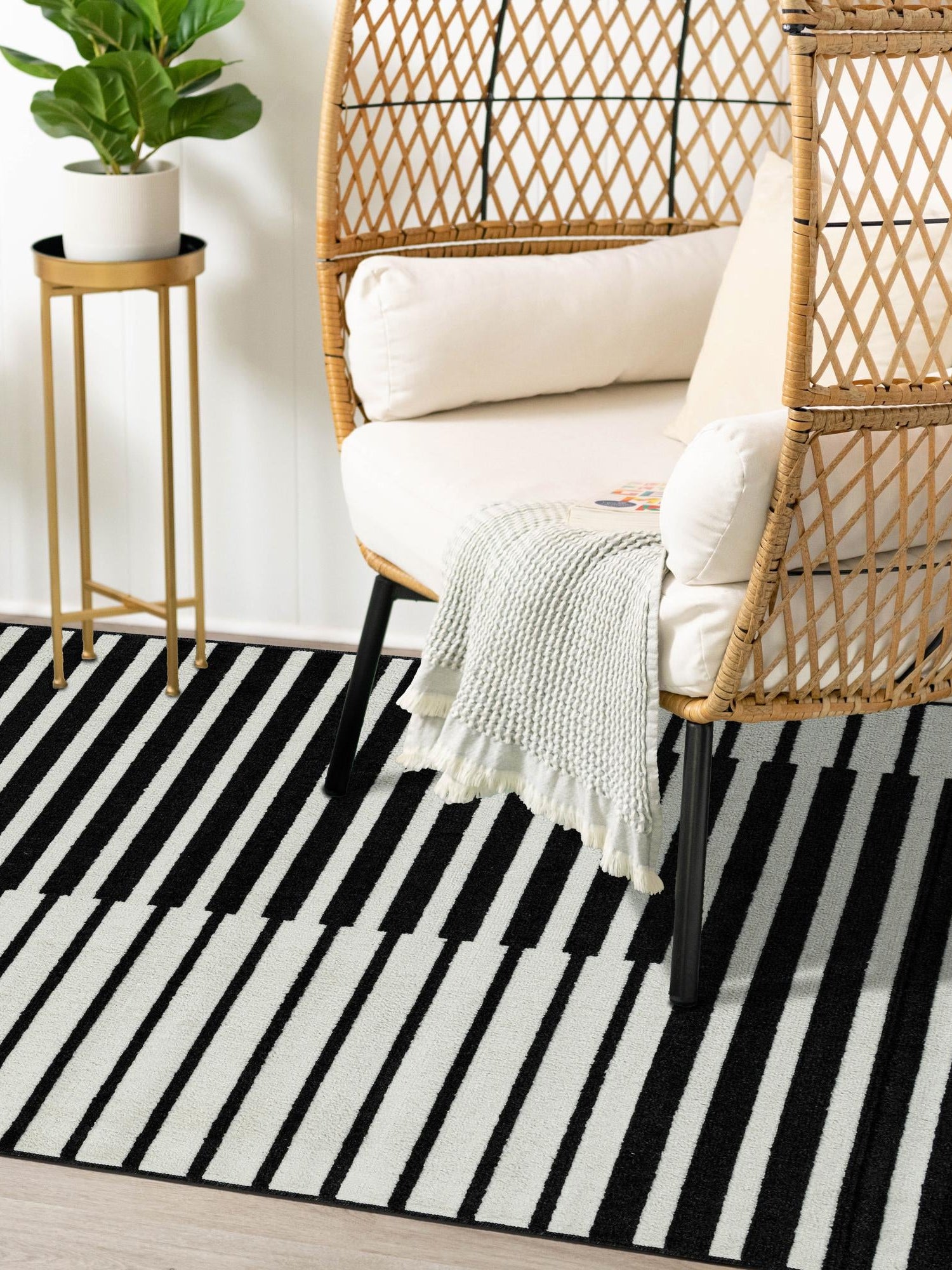 Black 9' x 12' Norge Rectangle Area Rug 100% Polypropylene Easy Clean Non Shed Stain Resistant Modern Carpet for Home Interior Design for Sale at Rug Engine