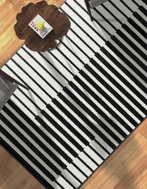 Black 7' 10 x 10' Norge Rectangle Area Rug 100% Polypropylene Easy Clean Non Shed Stain Resistant Modern Carpet for Home Interior Design for Sale at Rug Engine