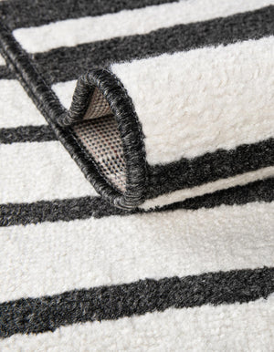 Black 6' 1 x 9' Norge Rectangle Area Rug 100% Polypropylene Easy Clean Non Shed Stain Resistant Modern Carpet for Home Interior Design for Sale at Rug Engine