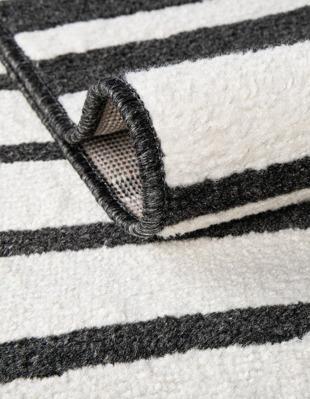 Black 6' 1 x 9' Norge Rectangle Area Rug 100% Polypropylene Easy Clean Non Shed Stain Resistant Modern Carpet for Home Interior Design for Sale at Rug Engine