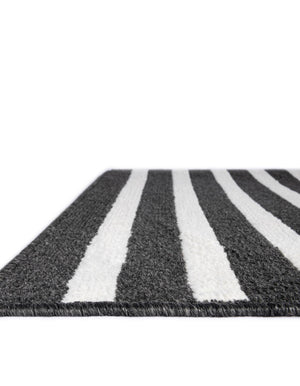 Black 6' 1 x 9' Norge Rectangle Area Rug 100% Polypropylene Easy Clean Non Shed Stain Resistant Modern Carpet for Home Interior Design for Sale at Rug Engine