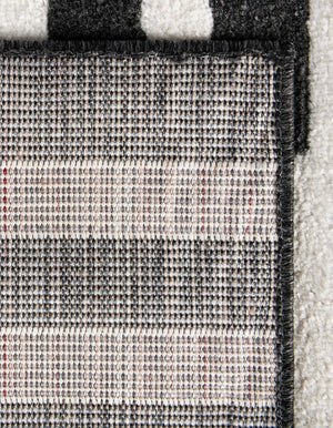 Black 6' 1 x 9' Norge Rectangle Area Rug 100% Polypropylene Easy Clean Non Shed Stain Resistant Modern Carpet for Home Interior Design for Sale at Rug Engine