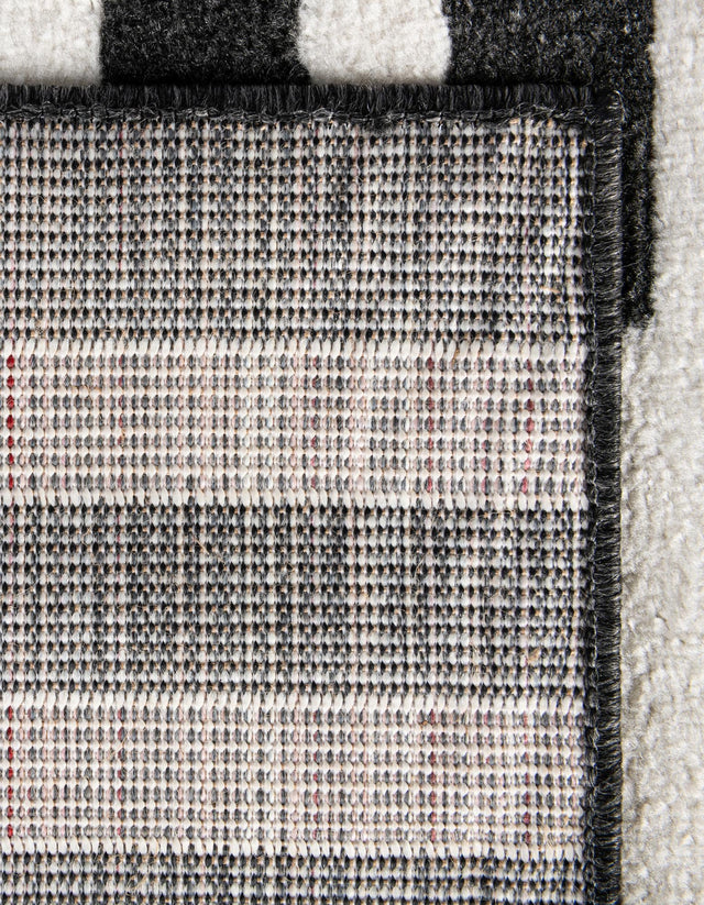 Black 6' 1 x 9' Norge Rectangle Area Rug 100% Polypropylene Easy Clean Non Shed Stain Resistant Modern Carpet for Home Interior Design for Sale at Rug Engine