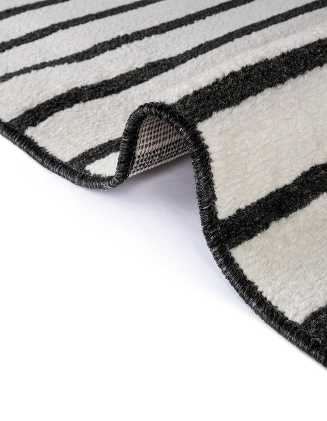 Black 6' 1 x 9' Norge Rectangle Area Rug 100% Polypropylene Easy Clean Non Shed Stain Resistant Modern Carpet for Home Interior Design for Sale at Rug Engine