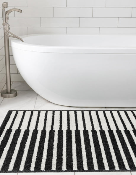 Black 2' 7 x 12' Norge Runner Area Rug 100% Polypropylene Easy Clean Non Shed Stain Resistant Modern Carpet for Home Interior Design for Sale at Rug Engine