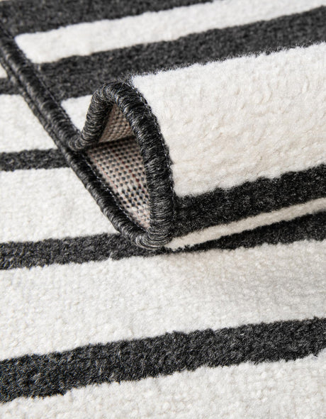 Black 2' x 6' 1 Norge Runner Area Rug 100% Polypropylene Easy Clean Non Shed Stain Resistant Modern Carpet for Home Interior Design for Sale at Rug Engine