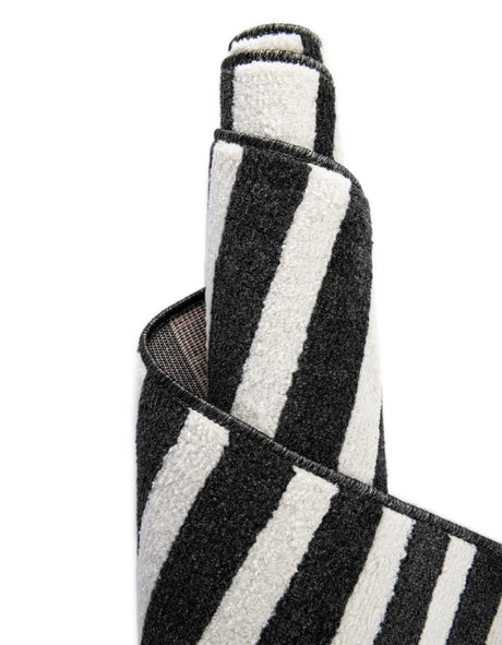 Black 2' x 6' 1 Norge Runner Area Rug 100% Polypropylene Easy Clean Non Shed Stain Resistant Modern Carpet for Home Interior Design for Sale at Rug Engine