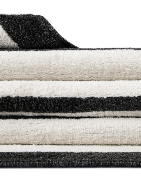 Black 2' x 6' 1 Norge Runner Area Rug 100% Polypropylene Easy Clean Non Shed Stain Resistant Modern Carpet for Home Interior Design for Sale at Rug Engine