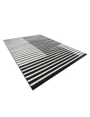 Black 9' x 12' Norge Rectangle Area Rug 100% Polypropylene Easy Clean Non Shed Stain Resistant Modern Carpet for Home Interior Design for Sale at Rug Engine