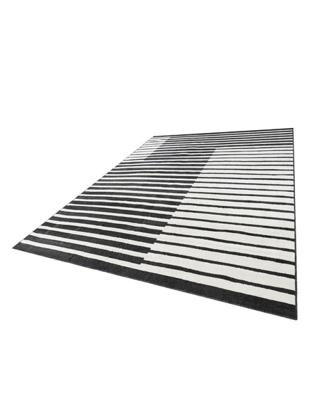 Black 9' x 12' Norge Rectangle Area Rug 100% Polypropylene Easy Clean Non Shed Stain Resistant Modern Carpet for Home Interior Design for Sale at Rug Engine