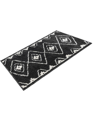Black 2' x 3' 1 Norge Rectangle Area Rug 100% Polypropylene Easy Clean Non Shed Stain Resistant Modern Carpet for Home Interior Design for Sale at Rug Engine