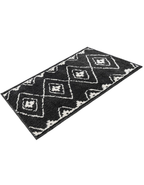 Black 2' x 3' 1 Norge Rectangle Area Rug 100% Polypropylene Easy Clean Non Shed Stain Resistant Modern Carpet for Home Interior Design for Sale at Rug Engine