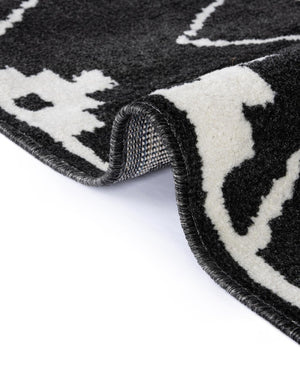 Black 7' 10 x 7' 10 Norge Round Area Rug 100% Polypropylene Easy Clean Non Shed Stain Resistant Modern Carpet for Home Interior Design for Sale at Rug Engine