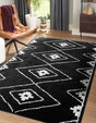 Black 9' x 12' Norge Rectangle Area Rug 100% Polypropylene Easy Clean Non Shed Stain Resistant Modern Carpet for Home Interior Design for Sale at Rug Engine