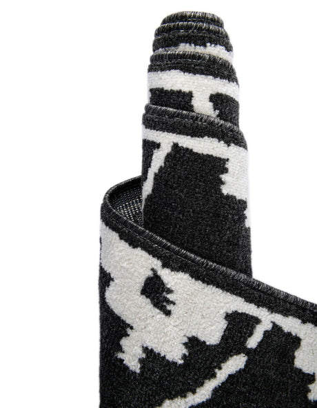 Black 2' x 3' 1 Norge Rectangle Area Rug 100% Polypropylene Easy Clean Non Shed Stain Resistant Modern Carpet for Home Interior Design for Sale at Rug Engine