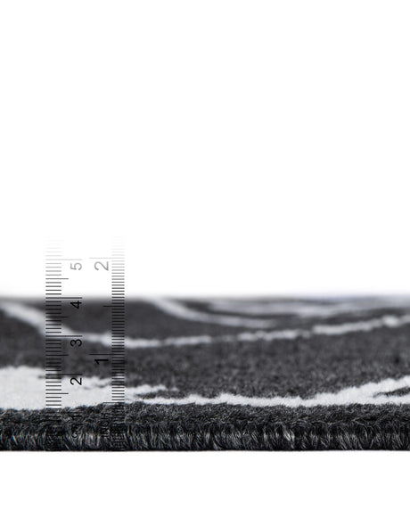 Black 2' 7 x 12' Norge Runner Area Rug 100% Polypropylene Easy Clean Non Shed Stain Resistant Modern Carpet for Home Interior Design for Sale at Rug Engine