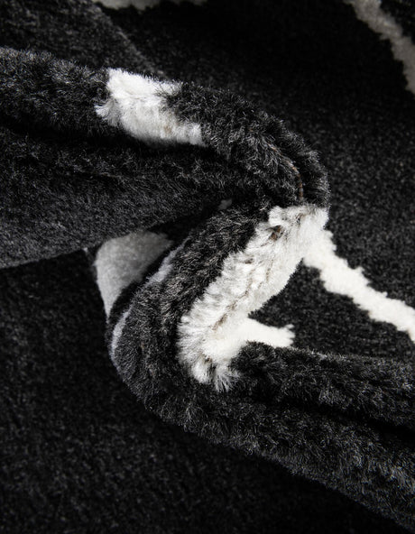 Black 2' 7 x 12' Norge Runner Area Rug 100% Polypropylene Easy Clean Non Shed Stain Resistant Modern Carpet for Home Interior Design for Sale at Rug Engine