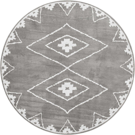 Gray 10' x 10' Norge Round Area Rug 100% Polypropylene Easy Clean Non Shed Stain Resistant Modern Carpet for Home Interior Design for Sale at Rug Engine