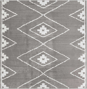 Gray 10' x 10' Norge Square Area Rug 100% Polypropylene Easy Clean Non Shed Stain Resistant Modern Carpet for Home Interior Design for Sale at Rug Engine