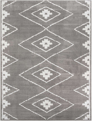 Gray 10' x 13' 1 Norge Rectangle Area Rug 100% Polypropylene Easy Clean Non Shed Stain Resistant Modern Carpet for Home Interior Design for Sale at Rug Engine