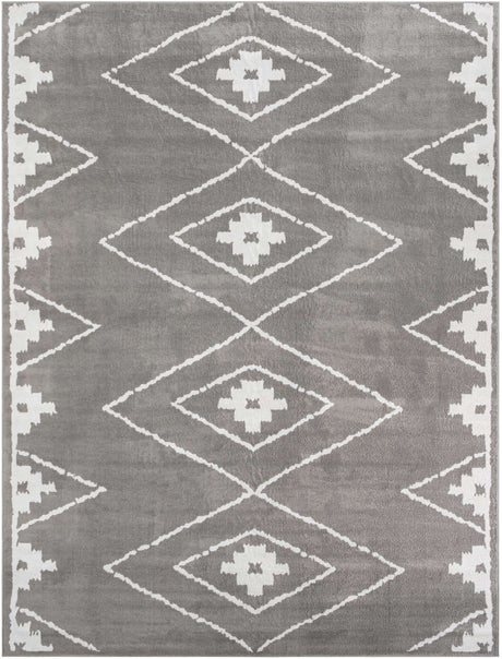 Gray 10' x 13' 1 Norge Rectangle Area Rug 100% Polypropylene Easy Clean Non Shed Stain Resistant Modern Carpet for Home Interior Design for Sale at Rug Engine